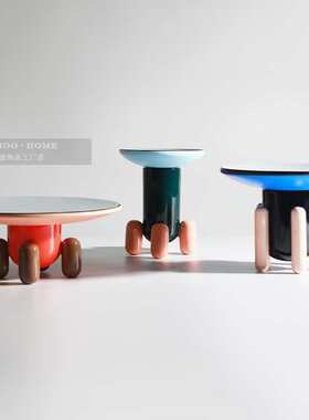 现代简约彩色托盘果盘样板间儿童房客厅茶几桌面创意摆件软装饰