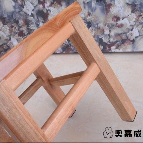 橡木实木小凳子家用成人矮凳橡木小方凳木板凳椅子小木凳凉板椅 - 图0