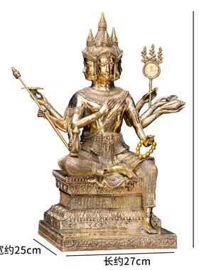 高档异丽泰国特色工艺饰品泰纯铜件四面佛摆东南亚式风格装品佛堂