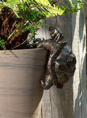 跨境新品亚马逊创意盆景盆栽海龟挂件户外园林树脂工艺品雕像摆件