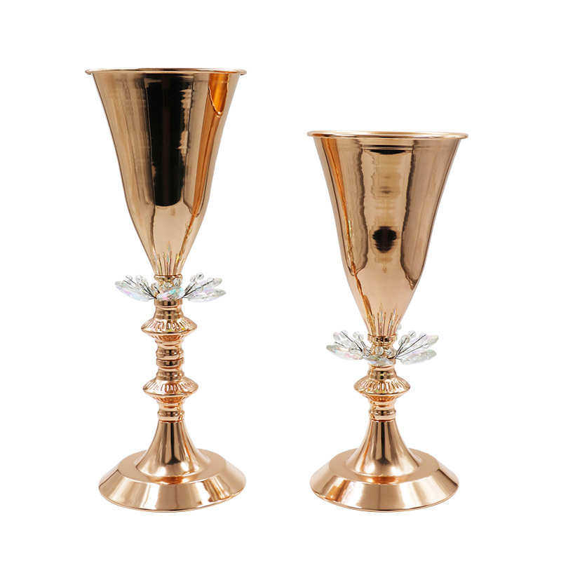 创意婚礼花器酒店民宿餐桌装饰客厅工艺花瓶摆件金色电镀喇叭花瓶,淘宝优惠券,粉丝福利购,淘宝优惠卷