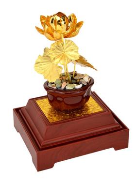 正品金箔莲荷花花家供佛金花佛前供佛具装饰佛堂摆设花居装饰工艺