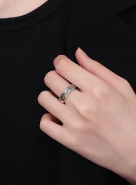 2026复古莲花鲤鱼戒指男女简约个性民族风指环ins森系百搭可调节