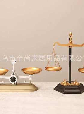 欧式复古怀旧老式手工铁艺天平工艺秤玄关橱窗装饰品创意桌面摆件