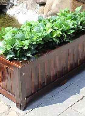 花箱种植箱户外防腐木长方形阳台种菜盆室外市政道路围栏隔断花槽