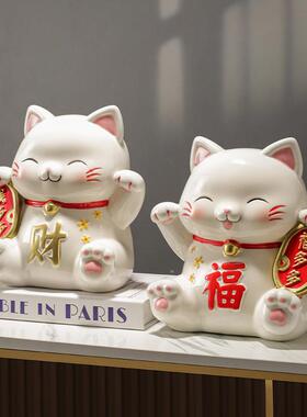 创意陶存瓷招财猫迁钱罐新大号容款量客厅电视柜玄关开业jcj78245