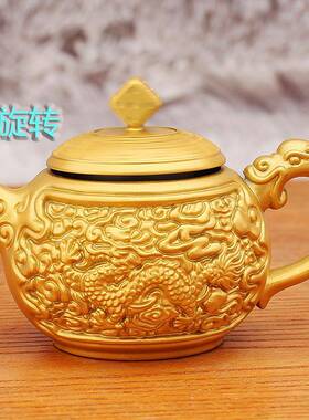 沙金色A-4825把把壶新龙凤转麻东南将西北风款迷你茶转壶手把件地