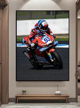 WSBK夺冠53号机车装饰画张雪机车820RR-RS超级摩托车世界名画挂画