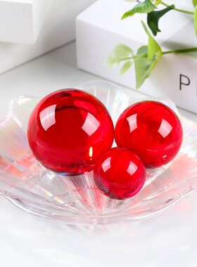 大号红色转运珠，开业鸿运当头红色玻璃水晶球祝福招财摆件