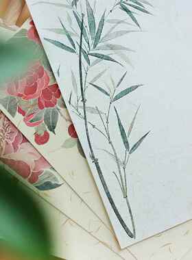 花间词国画芯手足印踏印宣纸中国风真迹新中式牡丹定制无框喷绘
