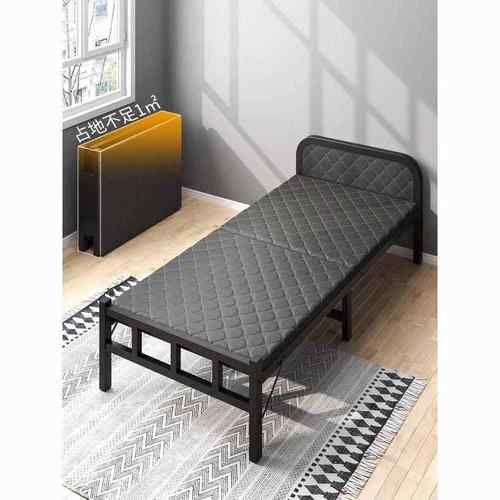 叠单人床家用午休折小成人简床板易出租屋1米2长款便携双FWI人硬 - 图0