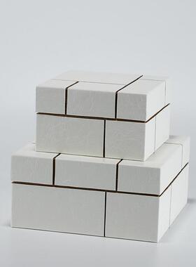 现简约轻奢首饰盒家居摆件样板间软装饰品书房卧室梳妆台装饰盒