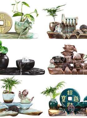 鱼缸鱼池鱼盆喷泉流水器水缸景观循瀑布件造景水过环ss675840滤装