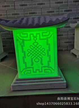 夜太阳能石灯庭院仿古笼石雕石灯园林广场小品510花岗岩灯照明优