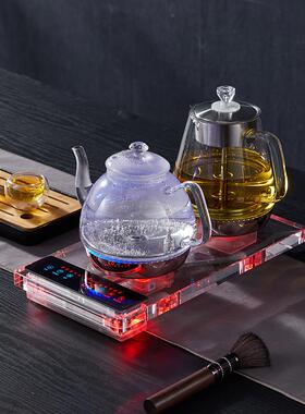玉焰 K8全自动上水电热水壶底部加水晶玻璃煮茶器茶台烧水壶一体