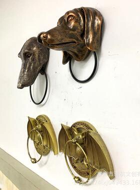 热款动物头门环家居蝠室境内蝙腊跨肠狼狗英法斗犬墙面装饰QHX-21