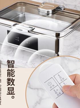 圆形304不锈钢自助餐炉商用智能数控电加热可视保温炉酒店布菲炉