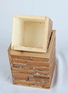 树皮花盆花盒摆件创意树皮花桶鲜花花瓶圣诞节礼物植物装饰摆件定