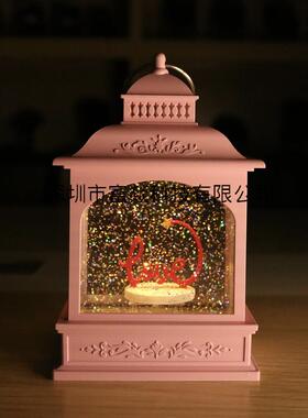 直批创意水晶球摆件八音盒 内饰LOVE情侣 圣诞节小礼品摆饰音乐盒