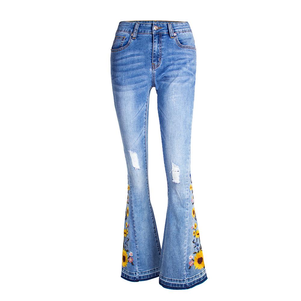 Womens flared jeans womens heavy-duty three-dimensional - 图3