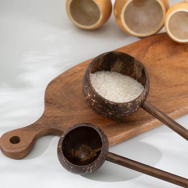 泰国特色实木椰子壳水舀创意水瓢长柄勺泡澡舀水浇花木瓢茶道容器,淘宝优惠券,粉丝福利购,淘宝优惠卷