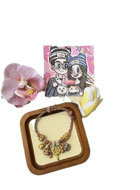 金店同款沙金貔貅拨浪鼓吞金兽一家三口编绳手链国风轻奢手绳