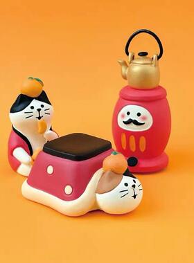 ZAKKA杂货日式猫橘子INS创意潮玩微缩礼品树脂DIY家居 工艺品摆件