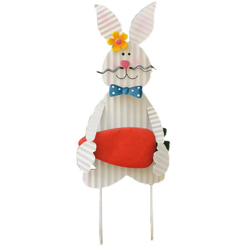 美式户外铁艺兔子花插庭院地插造景花园插土装饰摆件院子阳台布置,淘宝优惠券,粉丝福利购,淘宝优惠卷