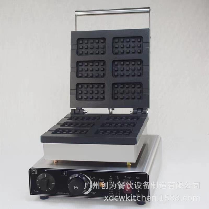Chuangwei commercial scone machine six-piece square ice cream waffle oven crispy machine baking waffle electric snack machine