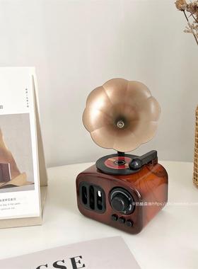 复古怀旧玄关桌面家居装饰ins风咖啡厅留声机摆件创意酒吧音乐盒