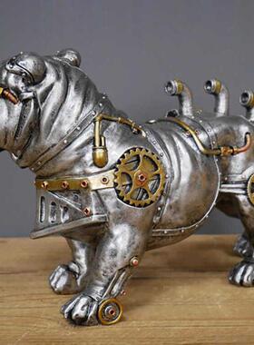 机械魔鬼鱼摆件美式复古蒸汽朋克风黑鲸仿古铜家居装饰酒吧橱窗柜