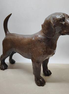 纯铜生肖狗摆件家居十二生肖旺财摆件仿古做旧古玩收藏铜生肖兽首