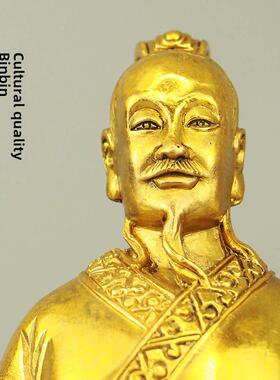 青铜扇蜈蚣青铜造像星文财神陶竹公站造像尚盛佛像家居客厅装饰纯