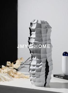 意式简约白插干瓶花器摆黑售楼部EWR酒店客件厅茶几花餐厅桌面装