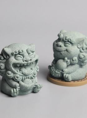 欢喜风狮爷摆一对 快乐一整天！ 国风家居办公桌面小摆件送礼好物