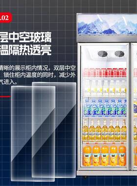 双门冷冻柜玻璃立式展示柜商用饮料冰柜风冷便利店冷藏柜商业用