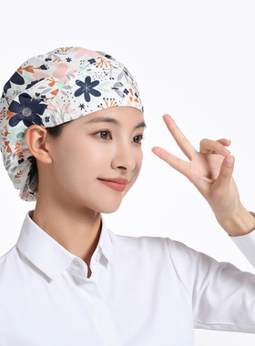 厨师帽透气食品工作帽子包头帽子