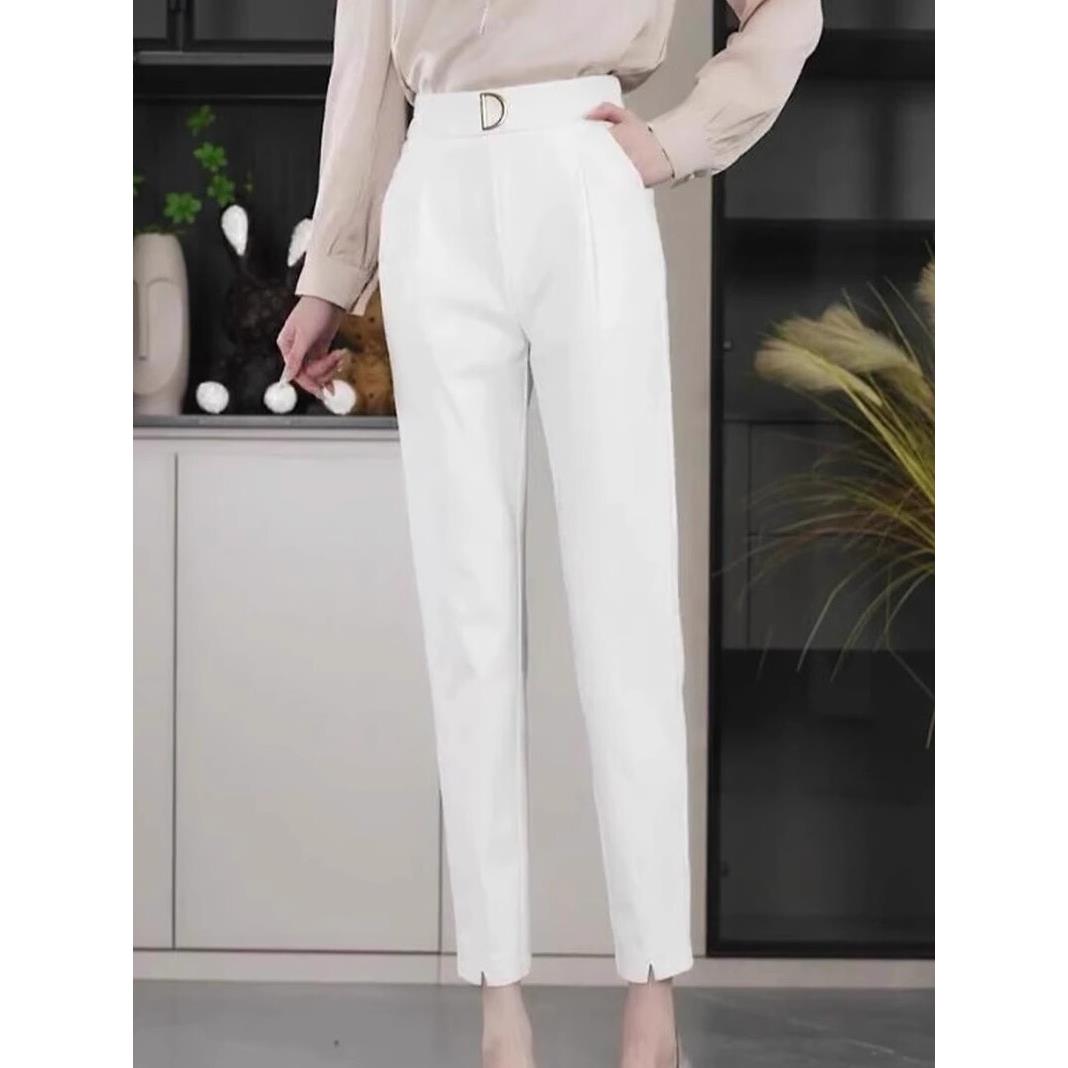 高级感西装裤子女2025新款夏季薄款九分哈伦裤小脚显瘦百搭休闲裤 - 图2