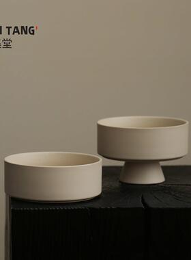 宜集堂立中古风装饰果盘下午茶甜品高足点心盘陶瓷高级感民宿摆件