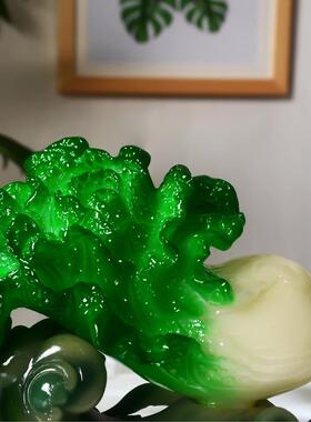 高档财随人意菜摆件工艺白桌面窗办品公客厅新店店铺橱开业送礼礼