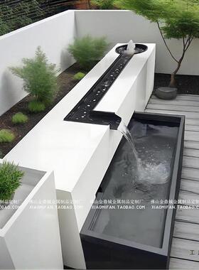 定制不锈钢流水池瀑喷循泉景摆件庭院花DMP园布鱼池户外观环水景