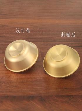 供水杯供水碗纯黄铜饭碗家用供奉神佛祭祀净水铜碗喜字碗厂家