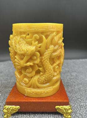 树脂飞龙笔筒 创意家居桌面摆件装饰浮雕办公室工艺品