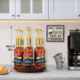 Kitchen seasoning bottle sorting wooden rack Household coffee syrup bottle storage rack Wooden rotatable wine storage rack