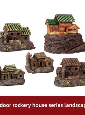 采购产品假装饰品，园山林绿化，房子，田园陶PFC瓷盆装景饰，鱼