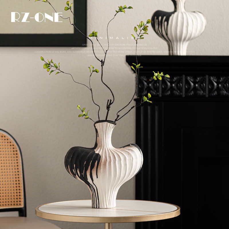 匠十三  侘寂复古陶瓷花瓶装饰品客厅禅意摆件斑驳做旧粗手绘摆件,淘宝优惠券,粉丝福利购,淘宝优惠卷