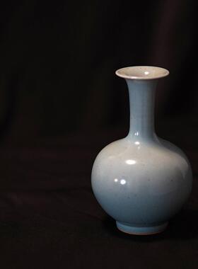 陶瓷小花瓶迷你单色釉花器景德镇手工茶台桌面装饰品摆件博古架禅