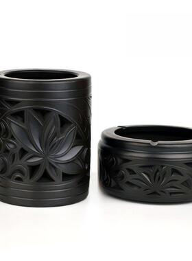 黑陶套装礼盒镂空笔筒陶瓷桌面摆件商务礼品定制创意高档摆设领导
