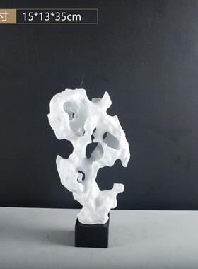 现代新中式白色珊瑚摆件书房书桌书柜桌面软装艺术工艺品摆设