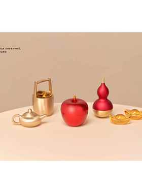 有福桶享 黄铜一桶金摆件 乔迁新家开业工艺装饰布置 创意礼物